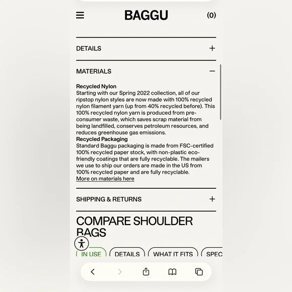 BAGGU Nylon Shoulder Bag, like new! - Picture 7 of 7